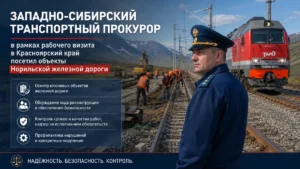Западно-Сибирский транспортный прокурор Илья Викторович Сухоносов в рамках рабочего визита в Красноярский край посетил объекты Норильской железной дороги